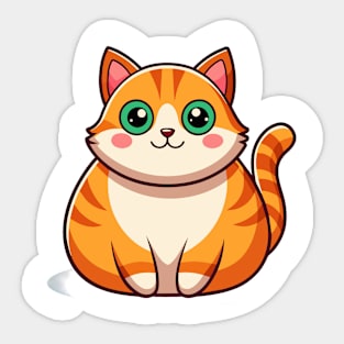Cute ginger cat body Sticker
